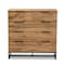 Baxton Studio Franklin Modern and Contemporary Oak Finished Wood and Black Finished Metal 5-Drawer Bedroom Chest 180-13827-Zoro - alternate 3